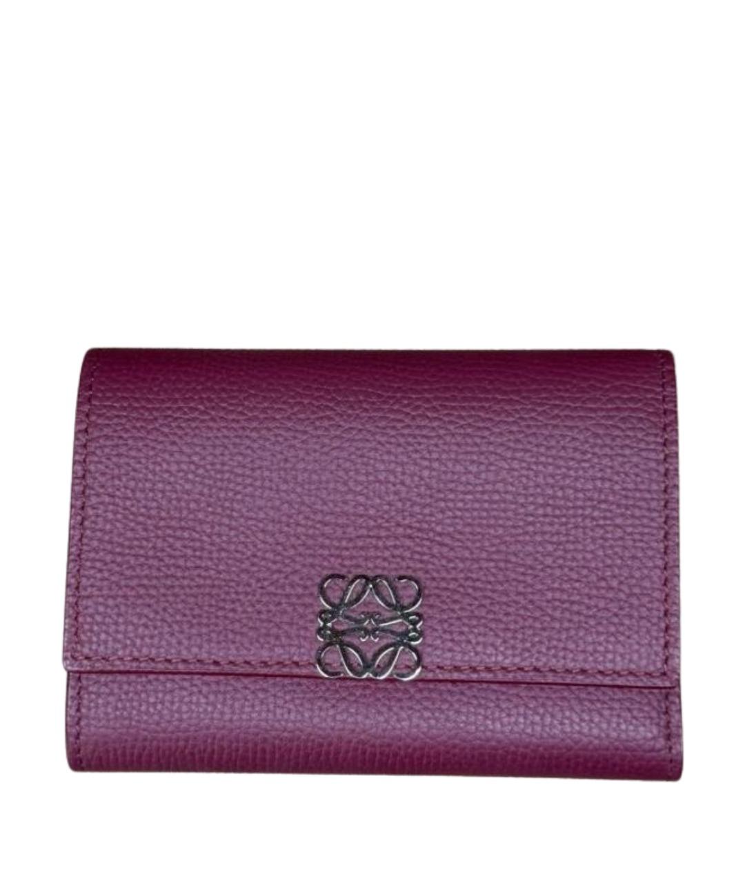 LOEWE Бордовый кожаный кошелек, фото 1