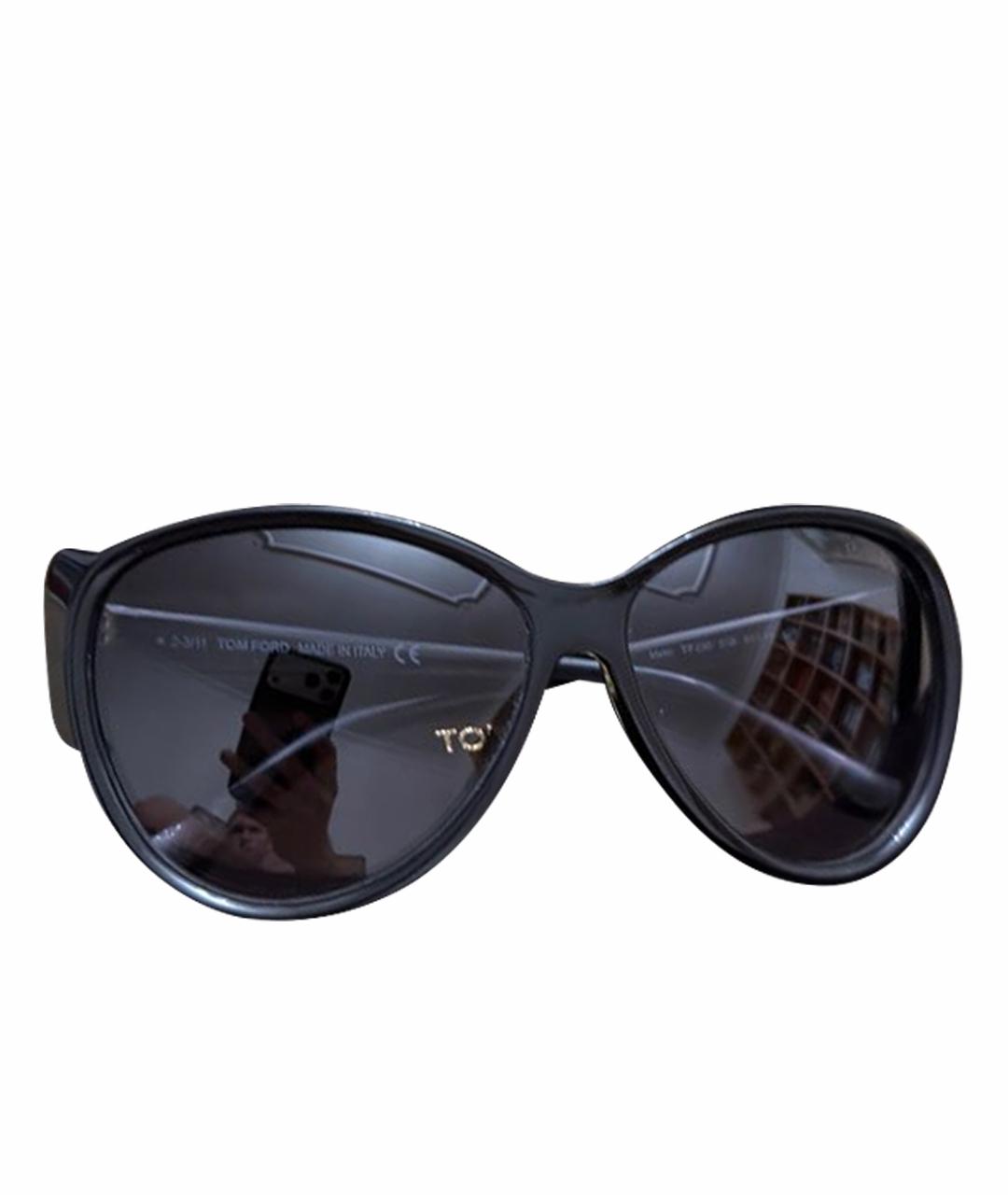 TOM FORD Черные пластиковые солнцезащитные очки, фото 1
