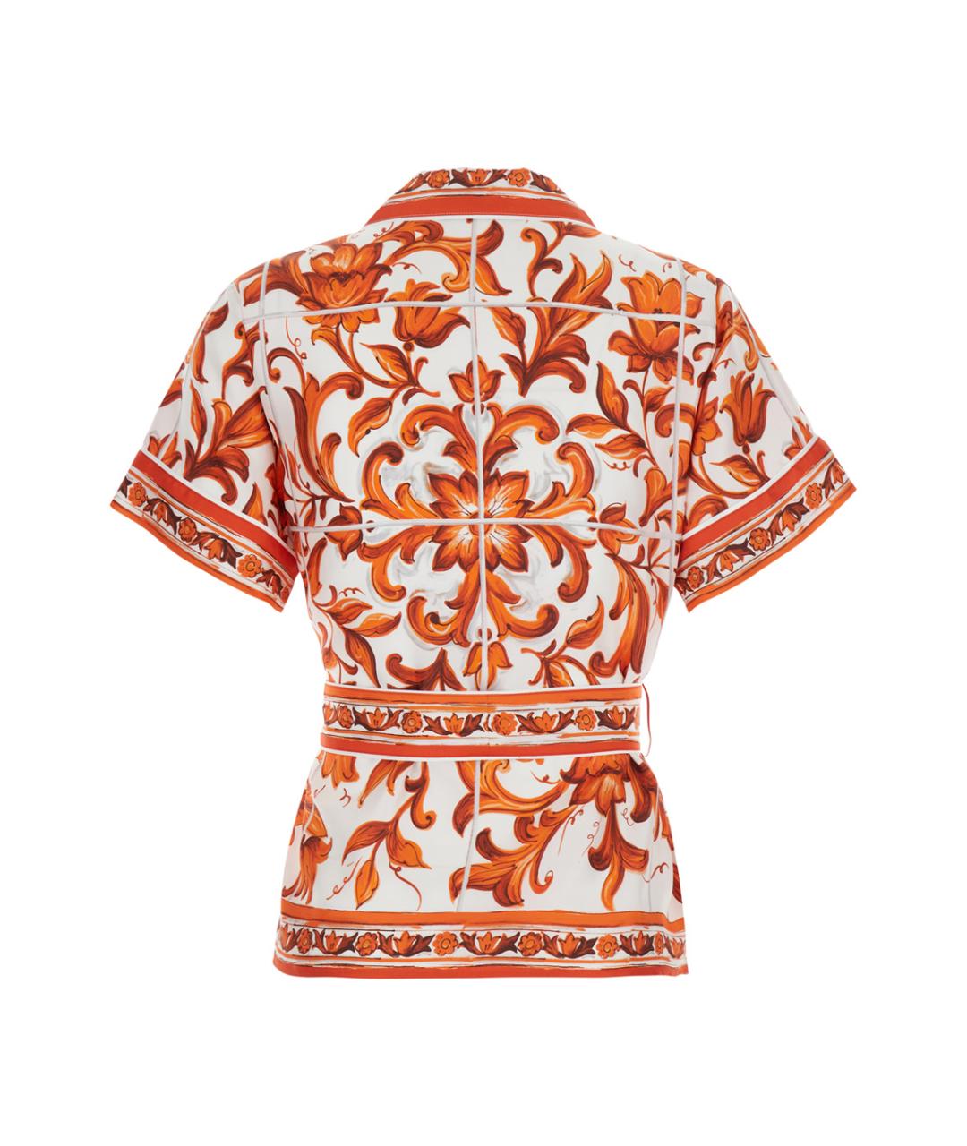 DOLCE&GABBANA Оранжевая шелковая рубашка, фото 2