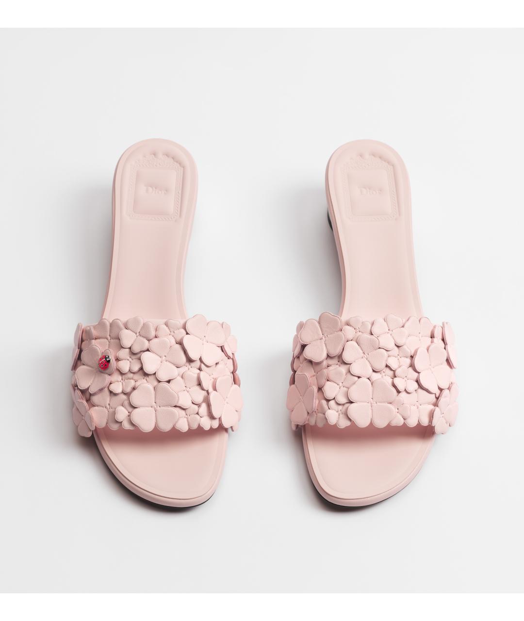 CHRISTIAN DIOR Розовые кожаные мюли, фото 3