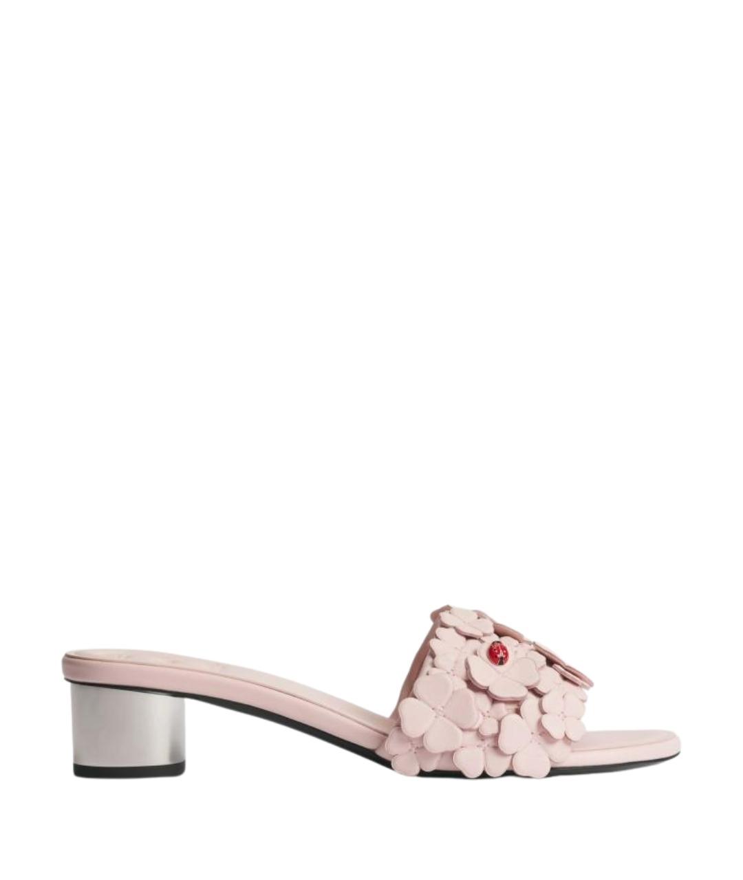 CHRISTIAN DIOR Розовые кожаные мюли, фото 1