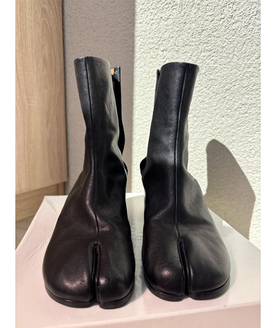 MAISON MARGIELA Черные кожаные ботильоны, фото 2