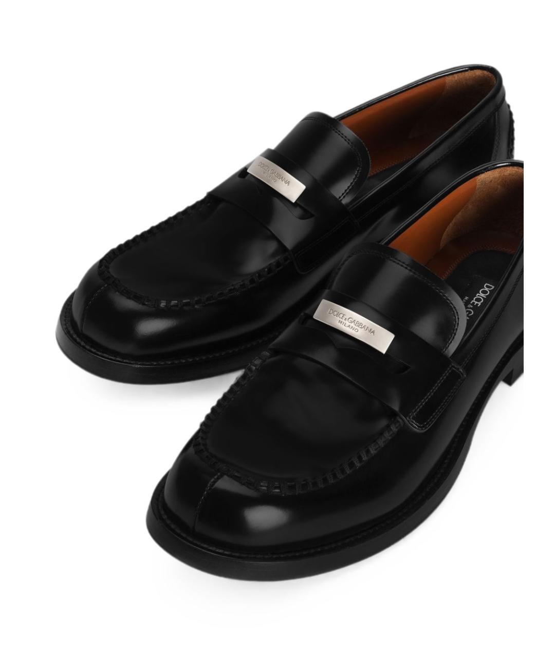 DOLCE&GABBANA Черные кожаные лоферы, фото 4