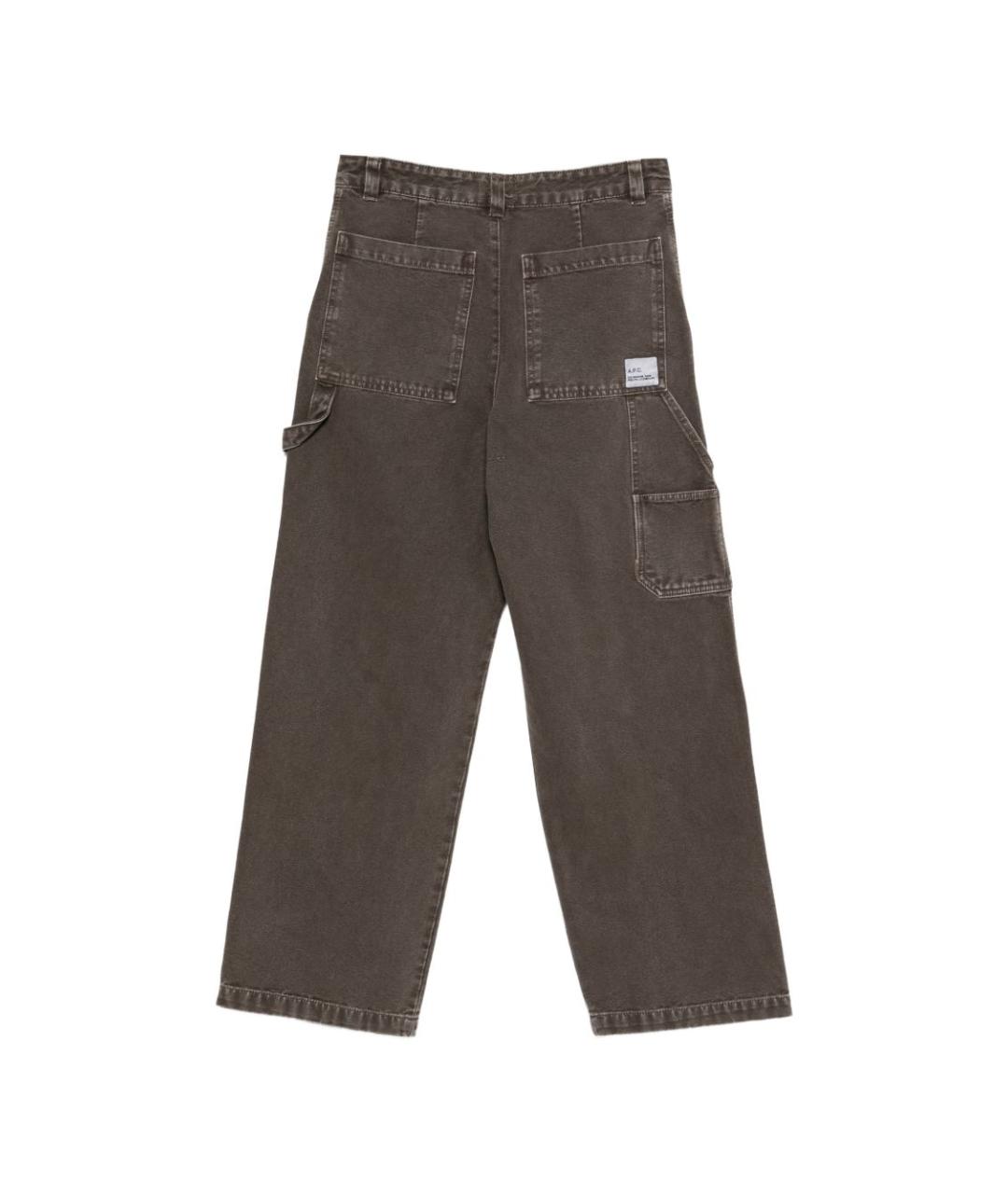 A.P.C. Коричневые хлопковые повседневные брюки, фото 2
