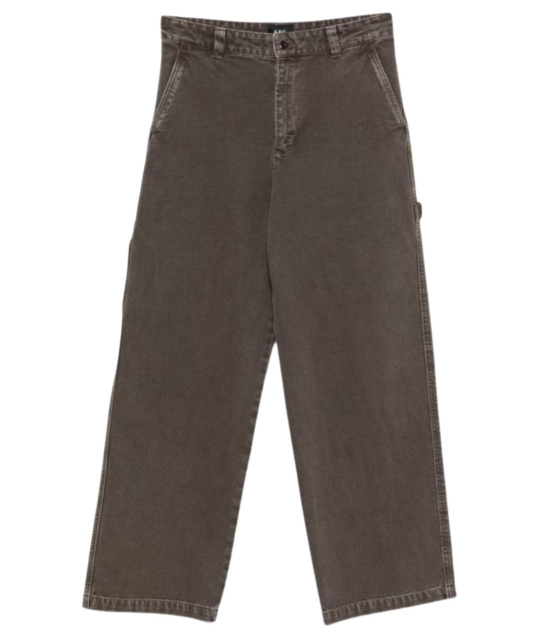 A.P.C. Коричневые хлопковые повседневные брюки, фото 1