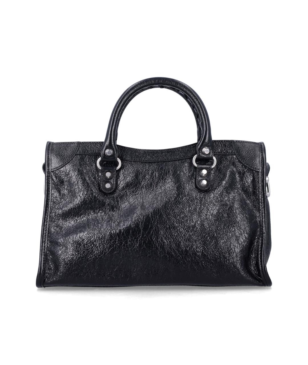 BALENCIAGA Черная кожаная сумка тоут, фото 3