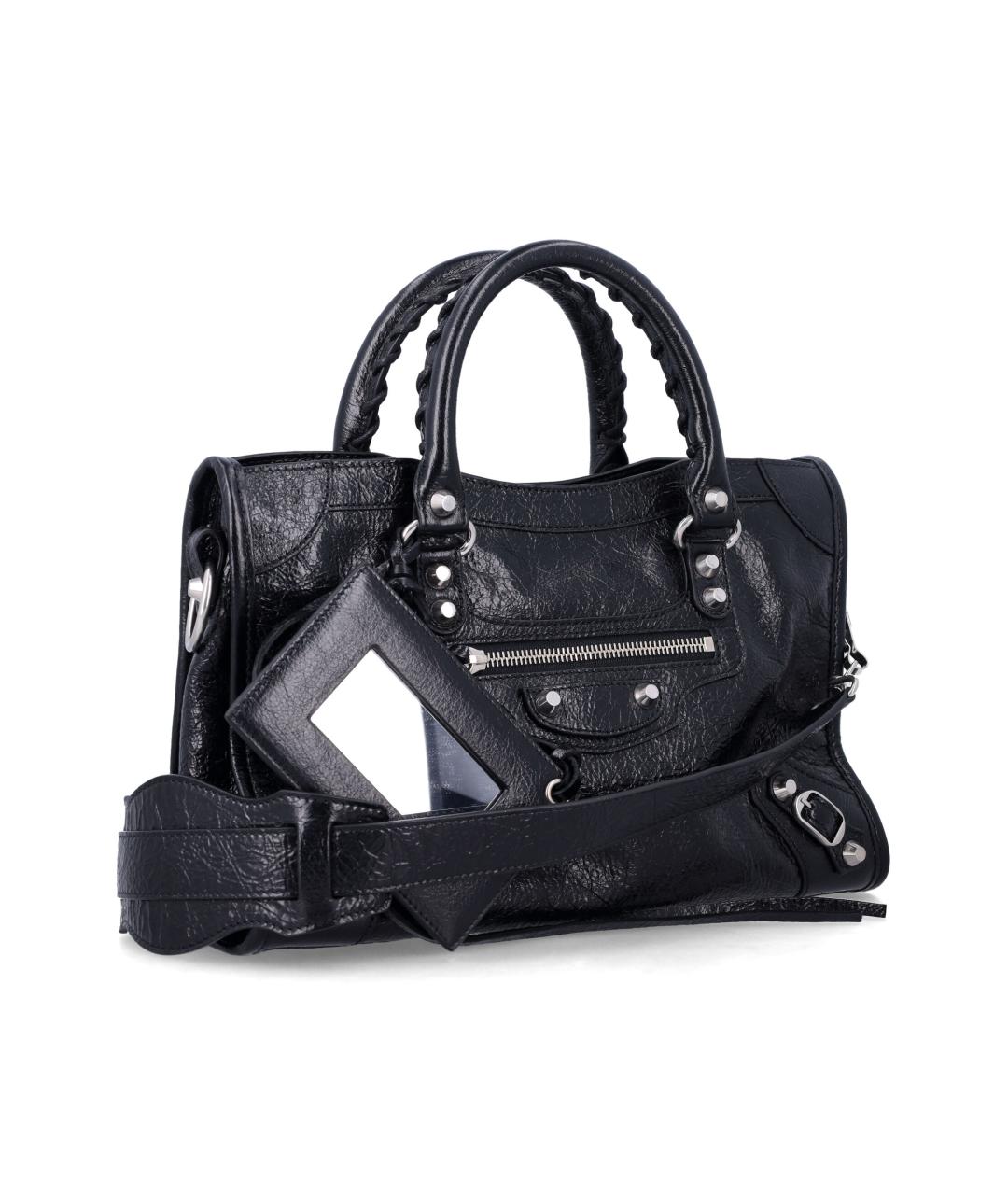 BALENCIAGA Черная кожаная сумка тоут, фото 2