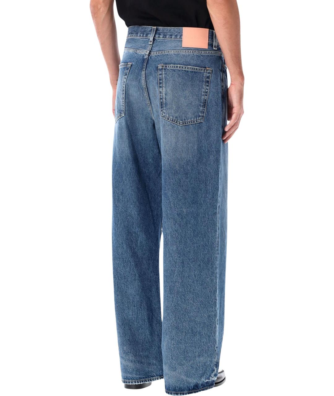 ACNE STUDIOS Синие хлопковые прямые джинсы, фото 2
