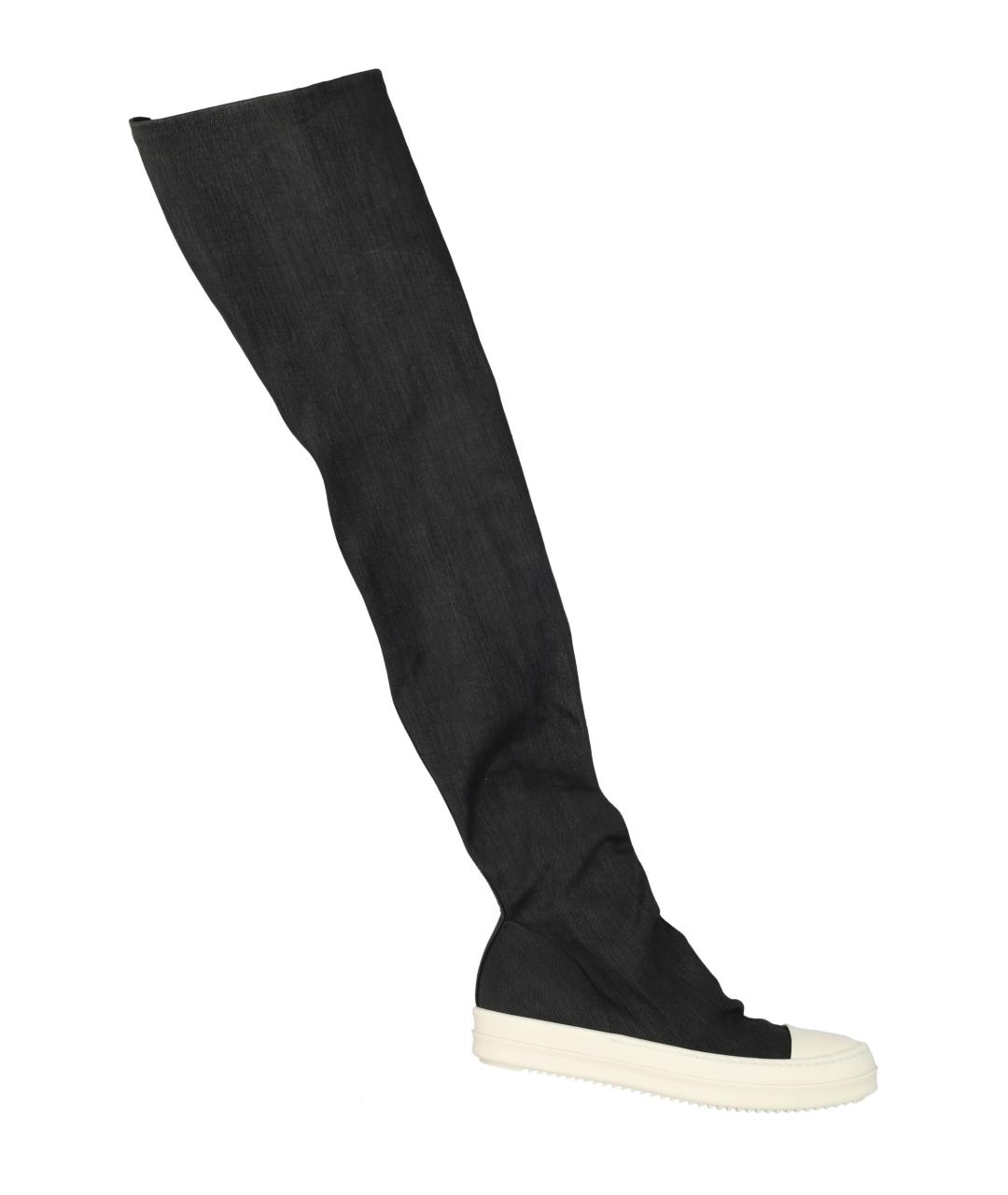 RICK OWENS DRKSHDW Черные текстильные ботфорты, фото 2