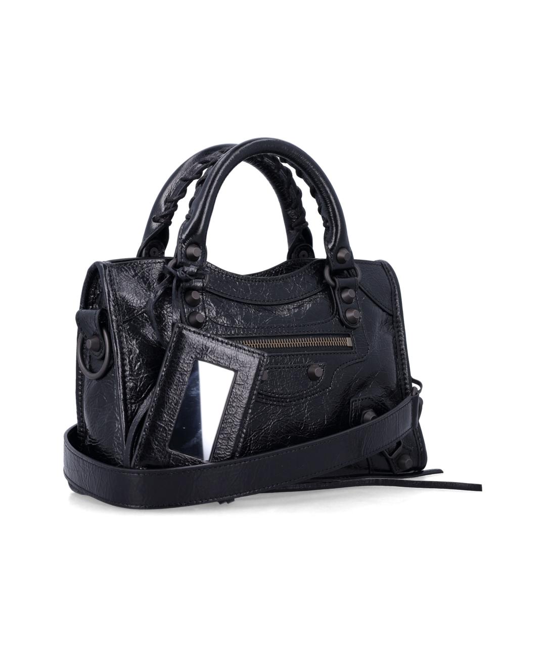 BALENCIAGA Черная кожаная сумка тоут, фото 2