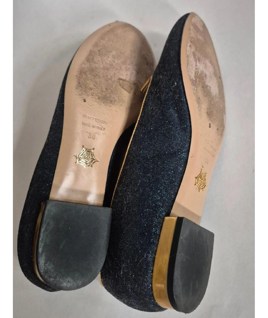 CHARLOTTE OLYMPIA Темно-синие кожаные балетки, фото 7