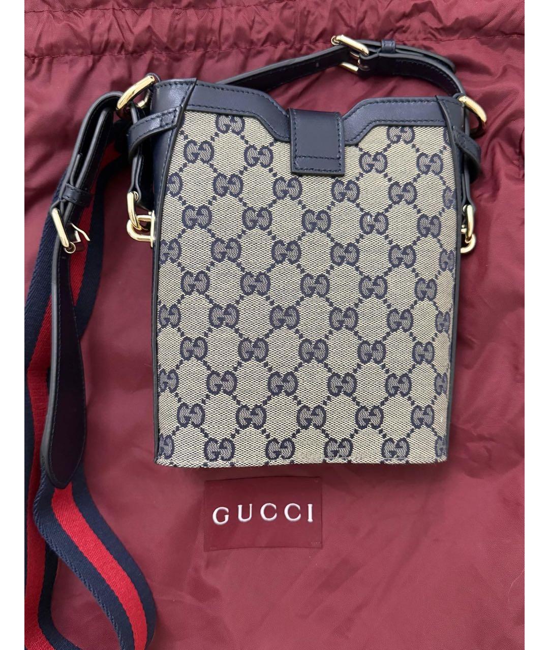 GUCCI Бежевая тканевая сумка через плечо, фото 2