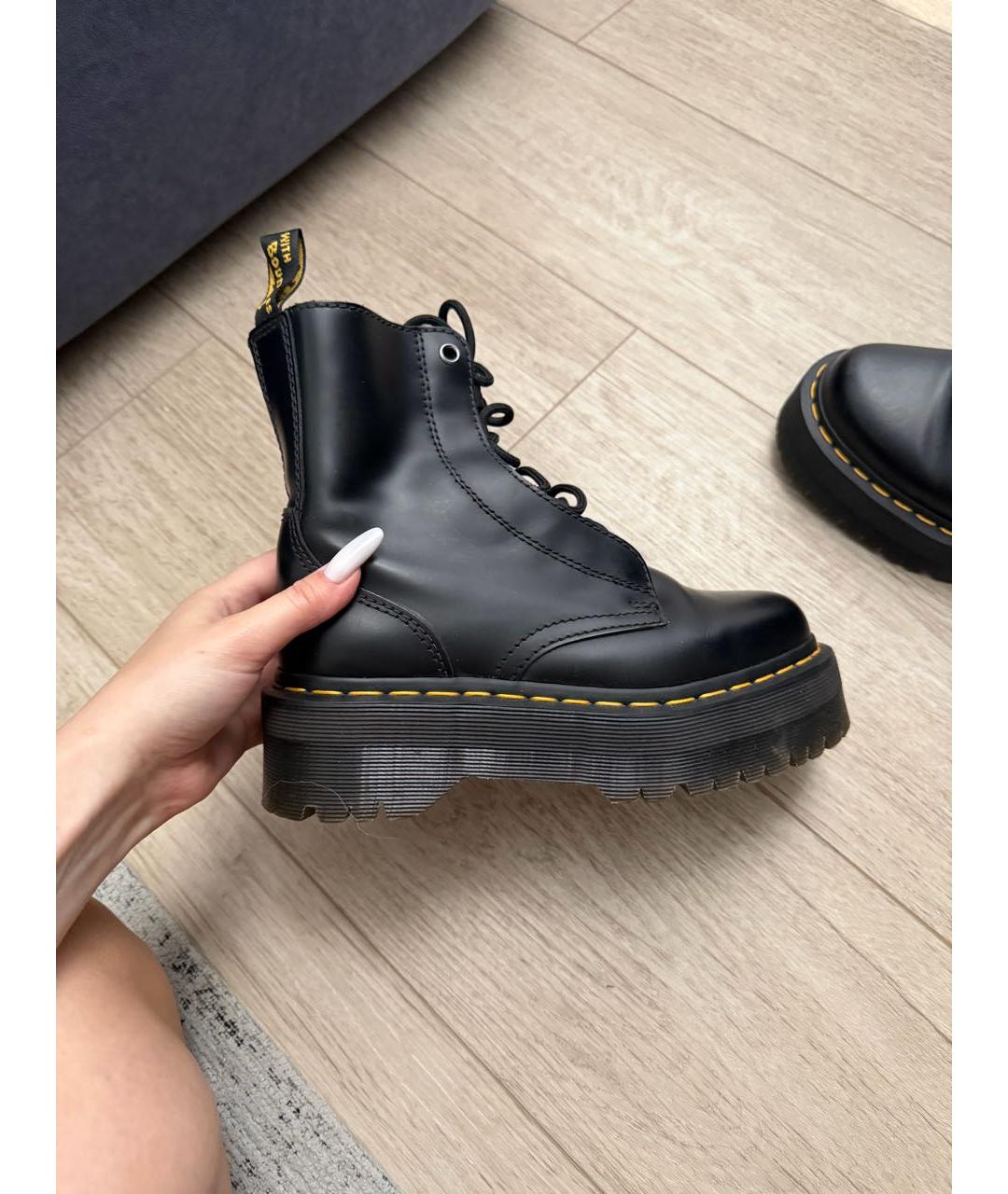 DR. MARTENS Черные кожаные ботинки, фото 3