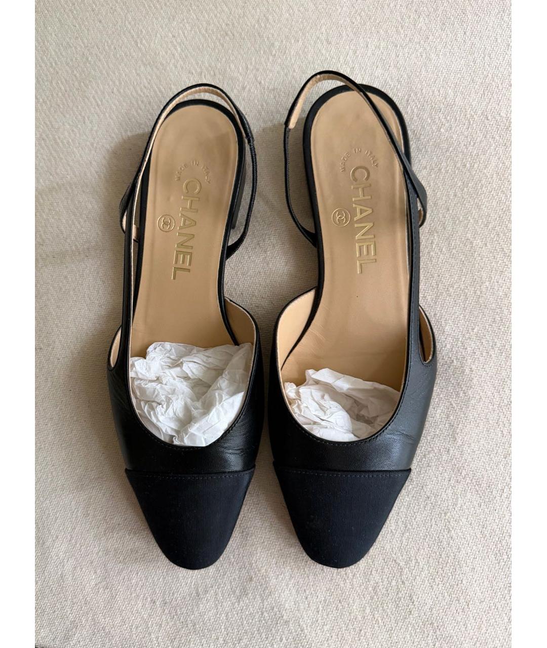 CHANEL Черные кожаные балетки, фото 5