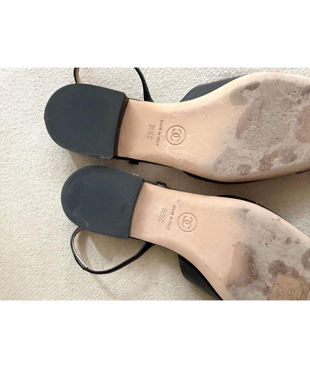 CHANEL Черные кожаные балетки, фото 7