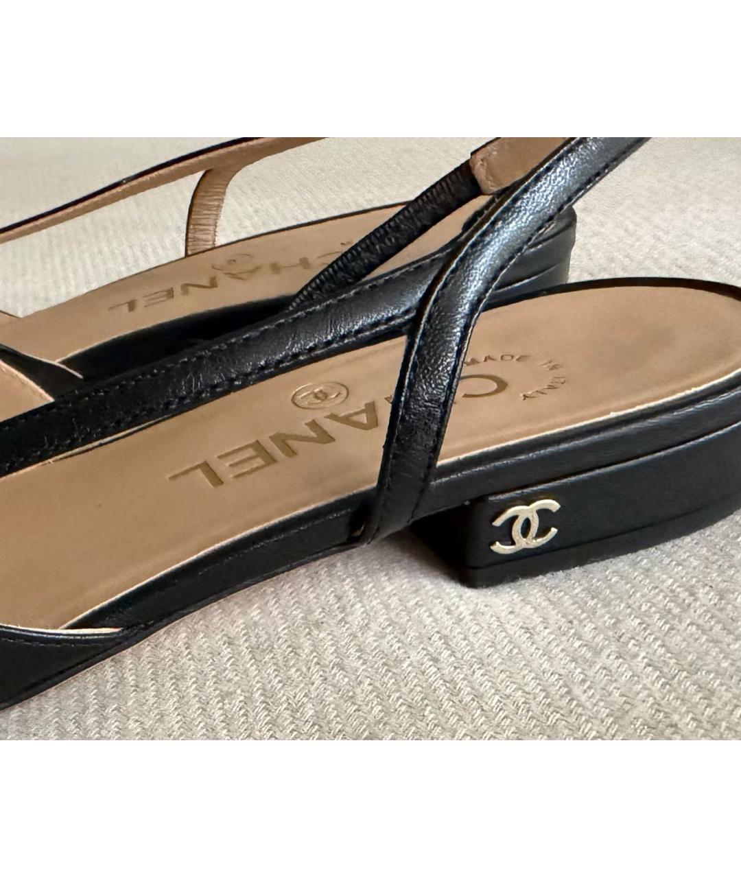 CHANEL Черные кожаные балетки, фото 8