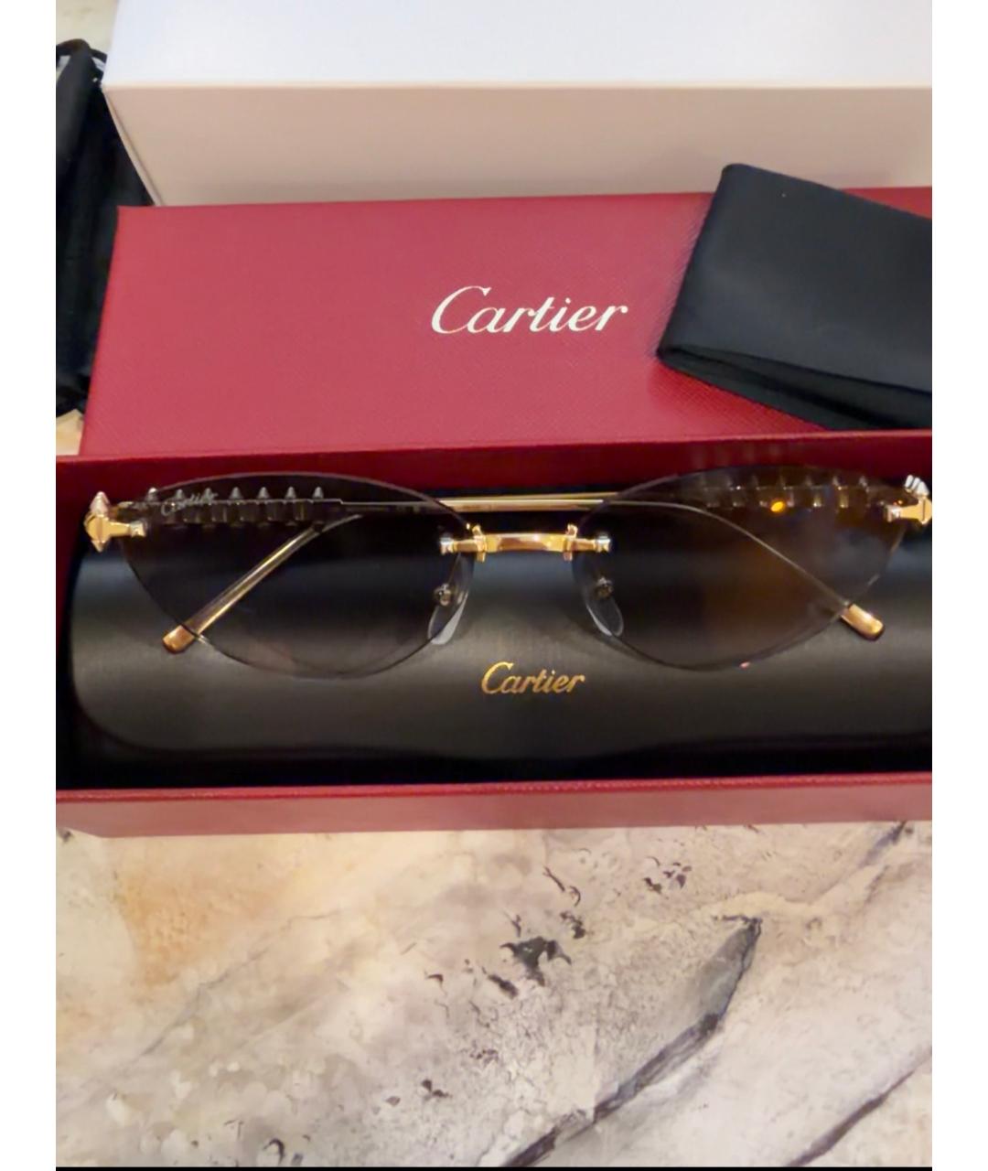 CARTIER Золотые металлические солнцезащитные очки, фото 7