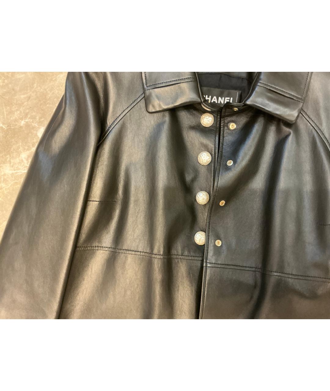 CHANEL Черная кожаная куртка, фото 5