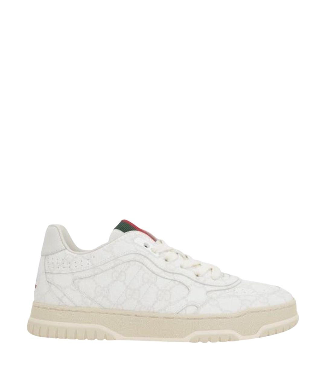 GUCCI Белые кожаные кроссовки, фото 1