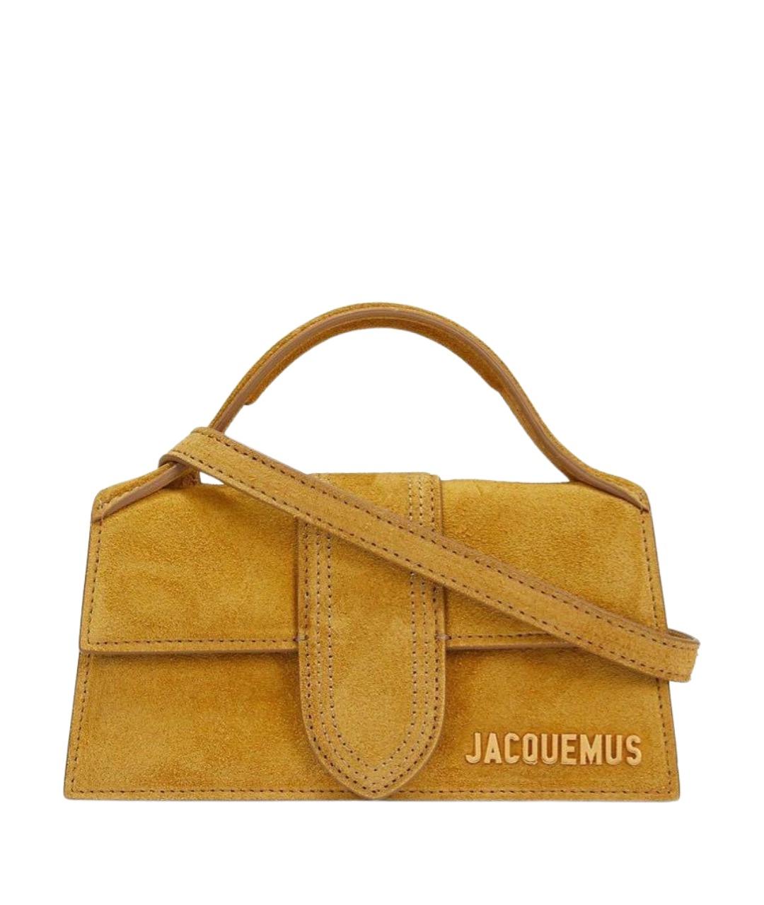 JACQUEMUS Горчичная замшевая сумка через плечо, фото 1