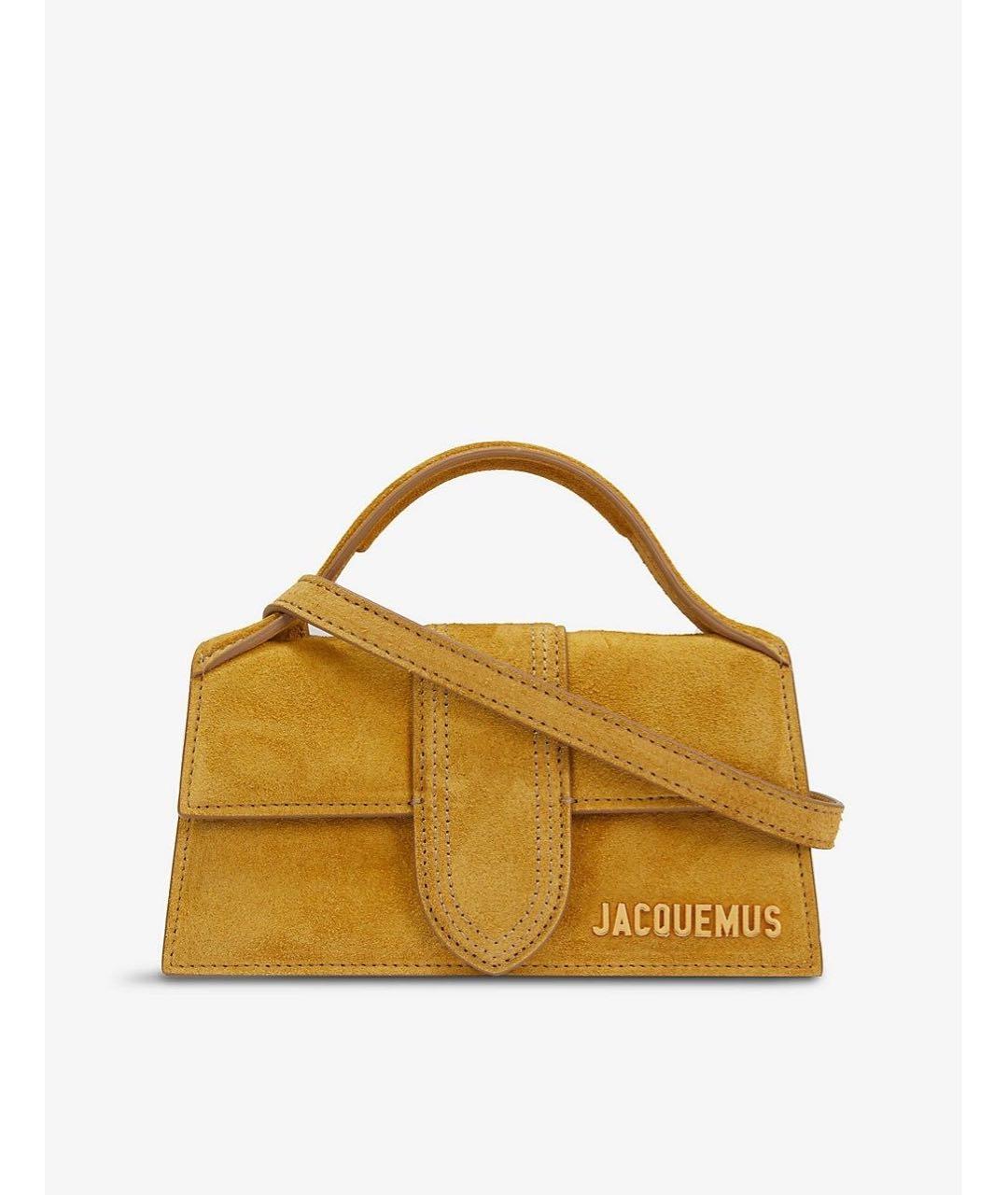 JACQUEMUS Горчичная замшевая сумка через плечо, фото 5