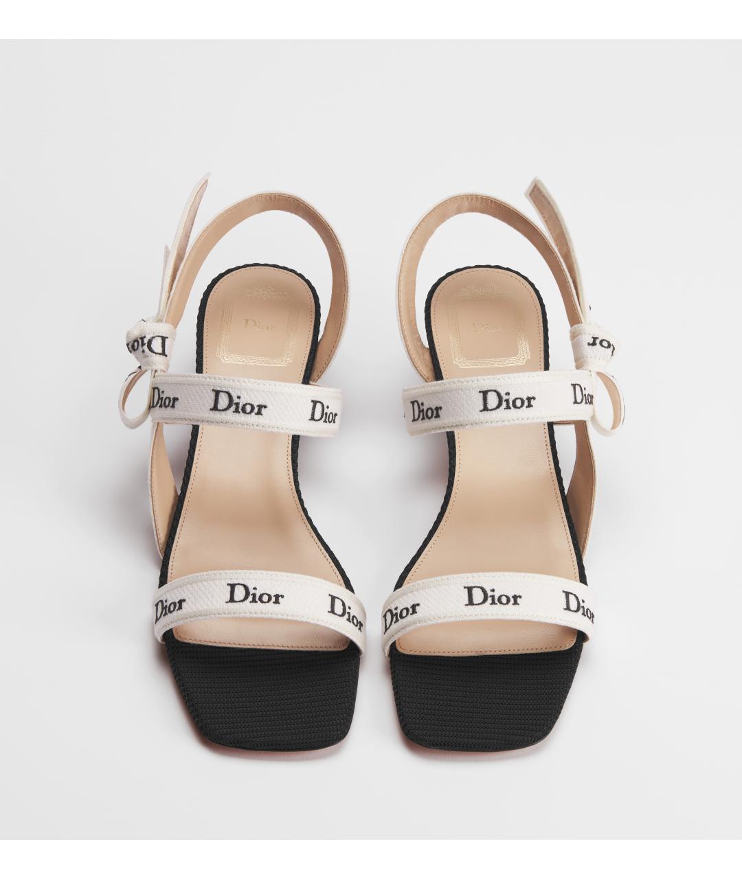 CHRISTIAN DIOR Черные текстильные босоножки, фото 2