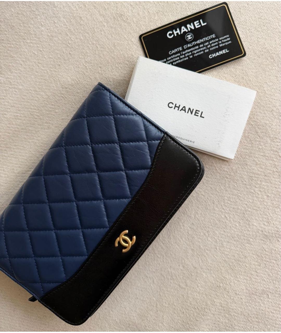 CHANEL Темно-синяя кожаная сумка через плечо, фото 5