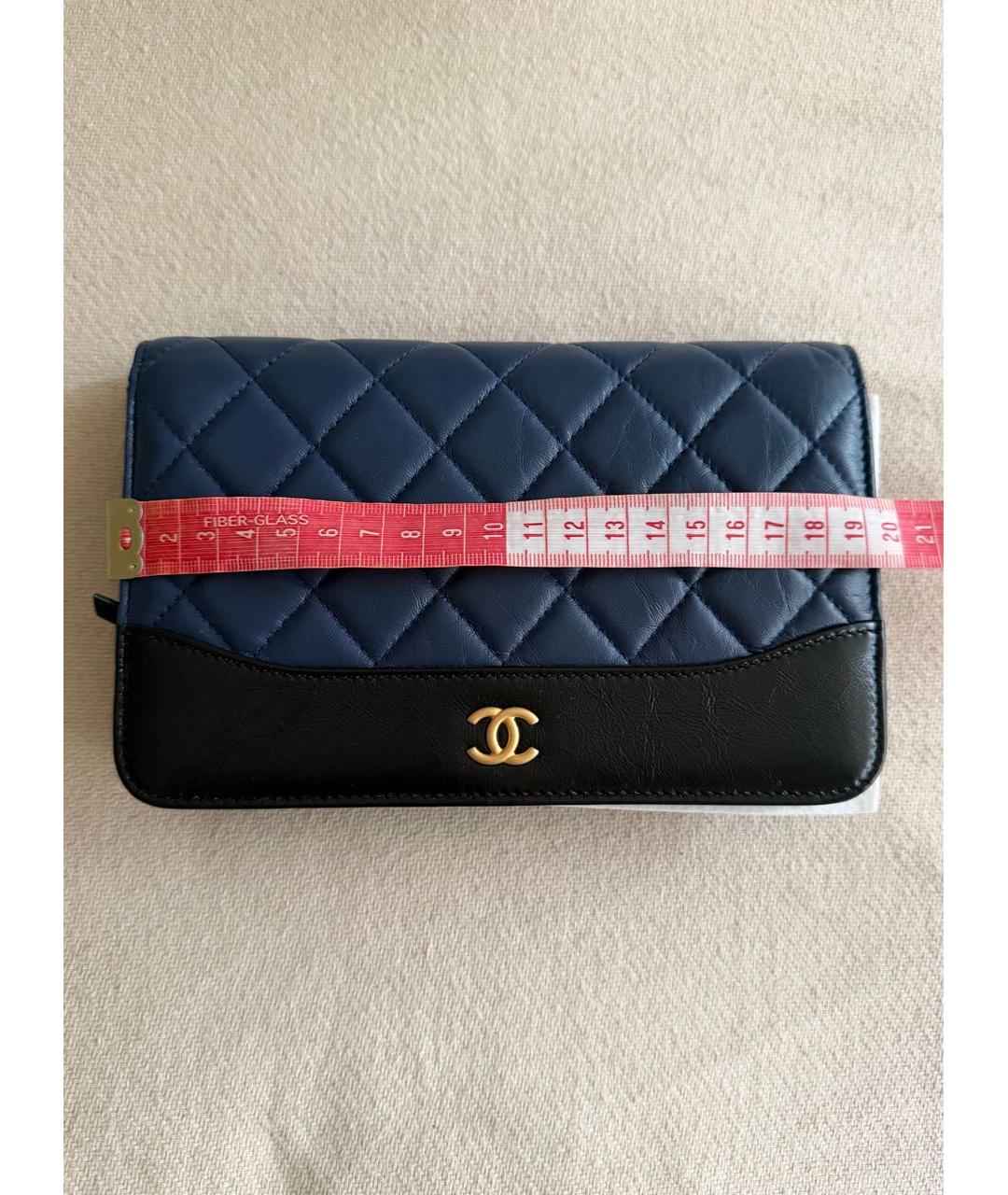CHANEL Темно-синяя кожаная сумка через плечо, фото 7