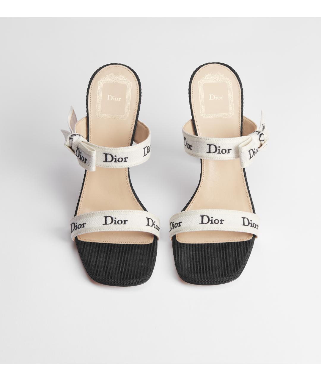 CHRISTIAN DIOR Черные текстильные босоножки, фото 2