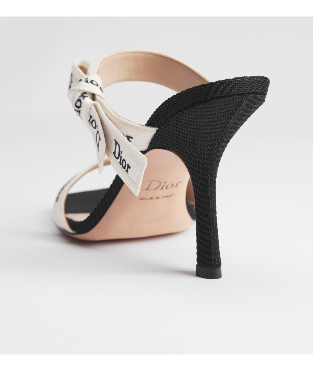 CHRISTIAN DIOR Черные текстильные босоножки, фото 3
