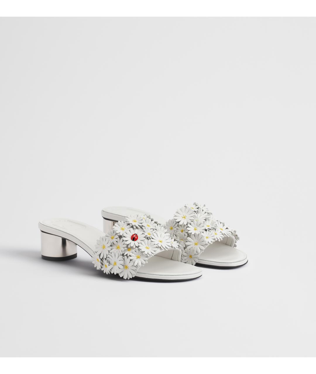 CHRISTIAN DIOR Белые кожаные мюли, фото 2
