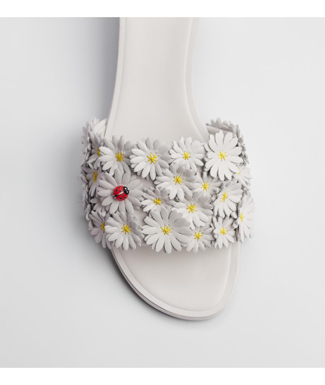 CHRISTIAN DIOR Белые кожаные мюли, фото 3