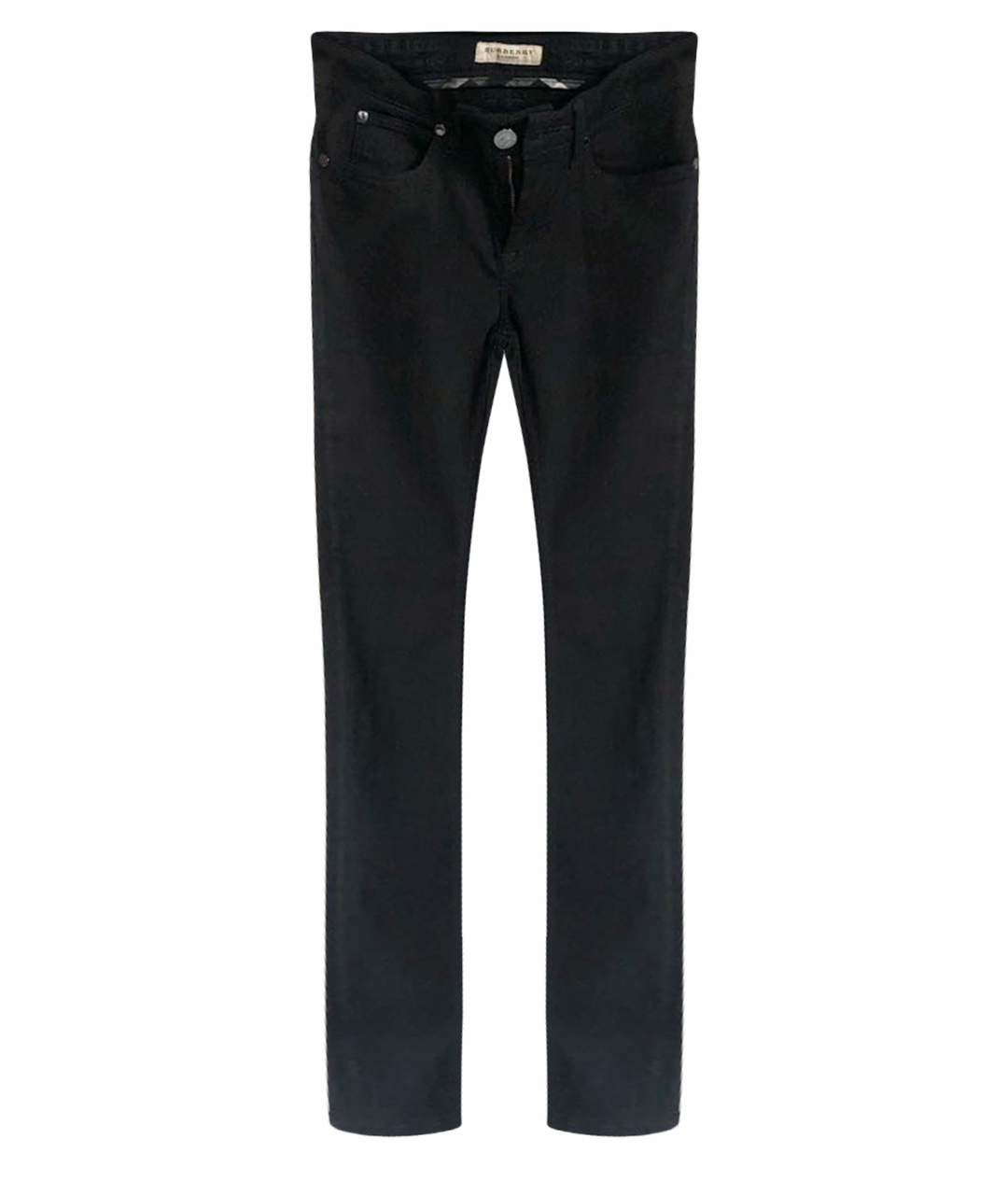 BURBERRY LONDON Черные хлопко-полиэстеровые джинсы слим, фото 1