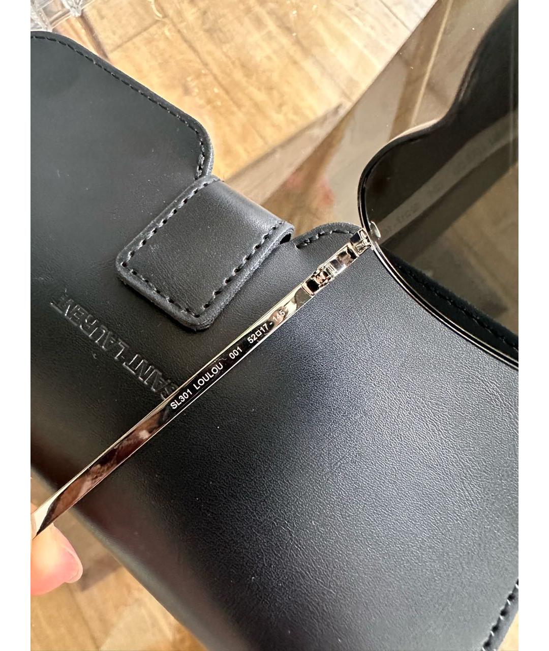 SAINT LAURENT Серебряные металлические солнцезащитные очки, фото 6