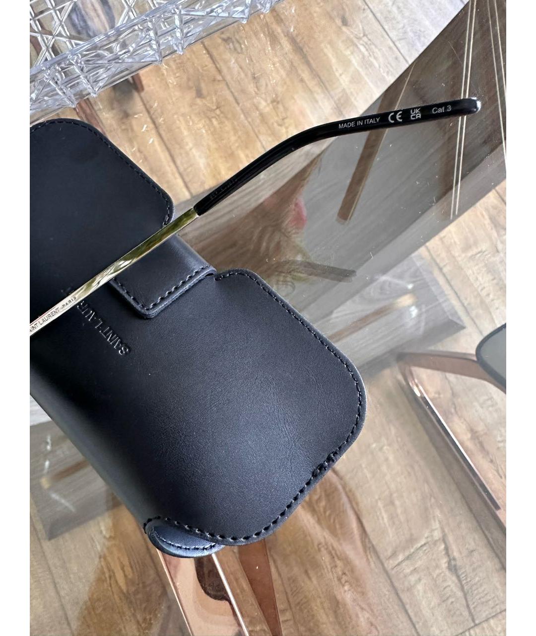 SAINT LAURENT Серебряные металлические солнцезащитные очки, фото 7
