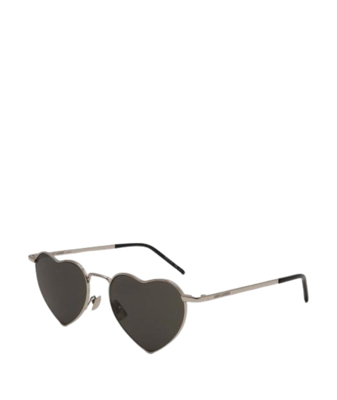 SAINT LAURENT Серебряные металлические солнцезащитные очки, фото 1