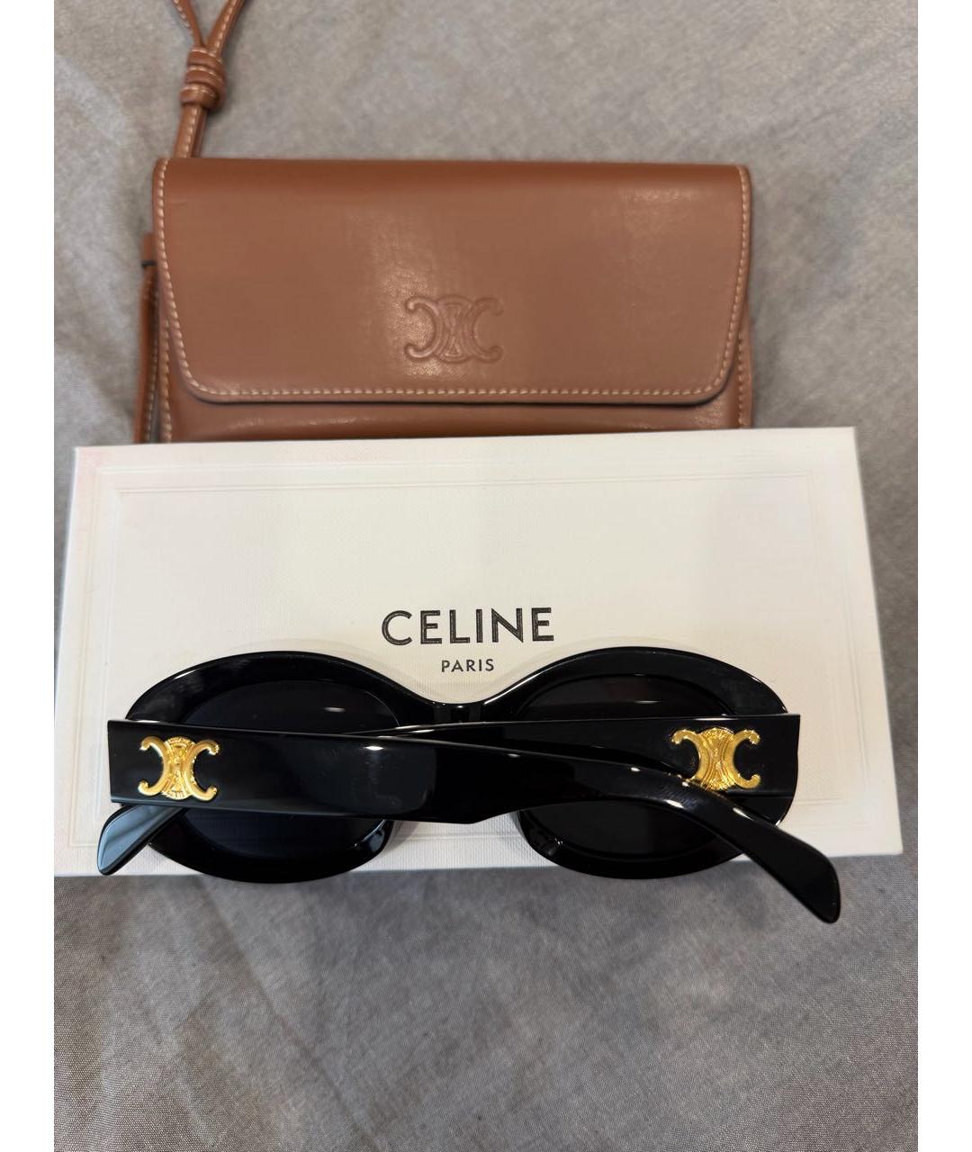 CELINE Черные пластиковые солнцезащитные очки, фото 2