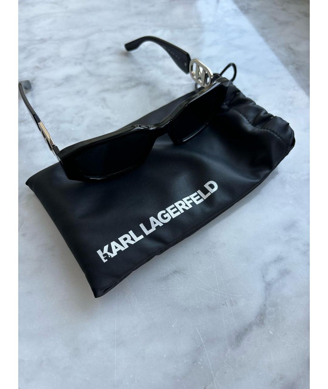 KARL LAGERFELD Черные пластиковые солнцезащитные очки, фото 4