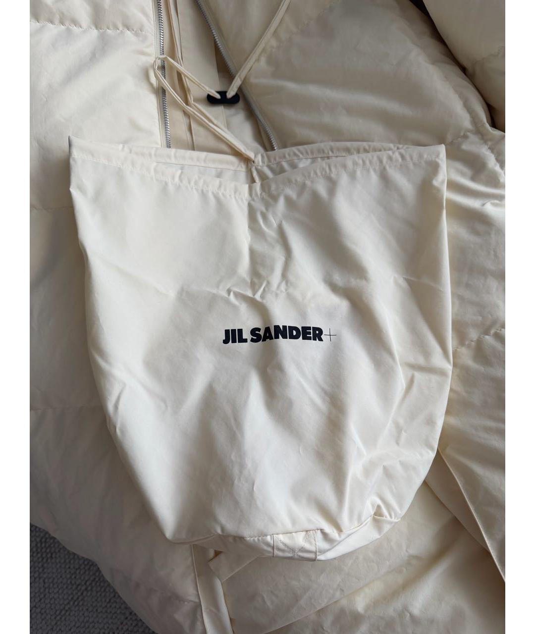 JIL SANDER Бежевый полиэстеровый пуховик, фото 4