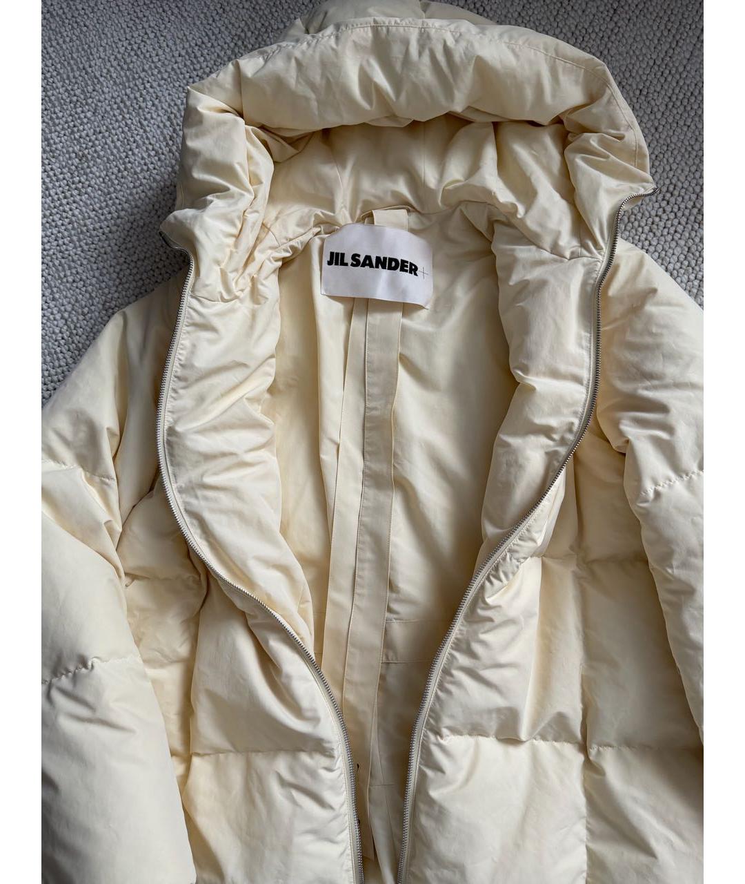 JIL SANDER Бежевый полиэстеровый пуховик, фото 3