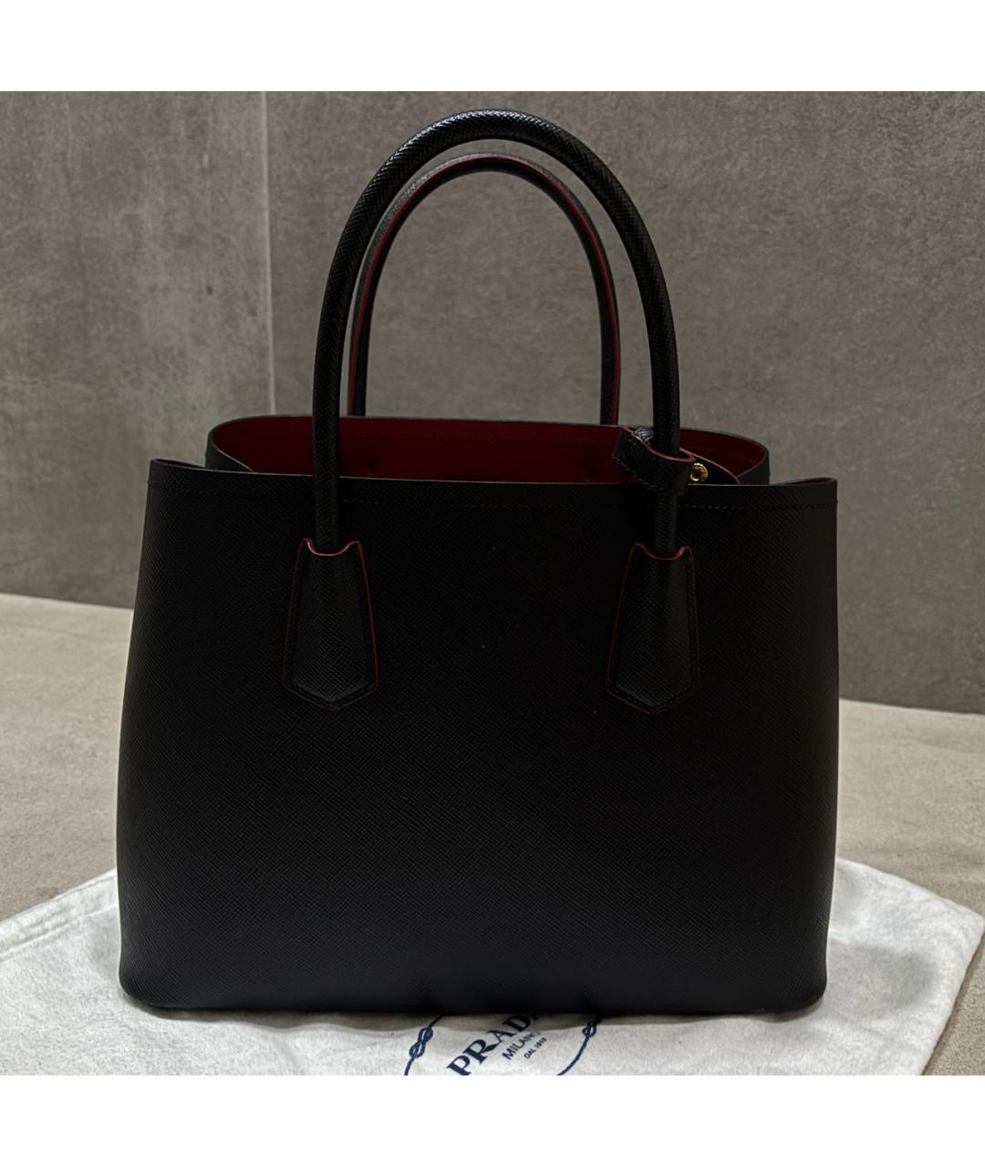 PRADA Черная кожаная сумка тоут, фото 2