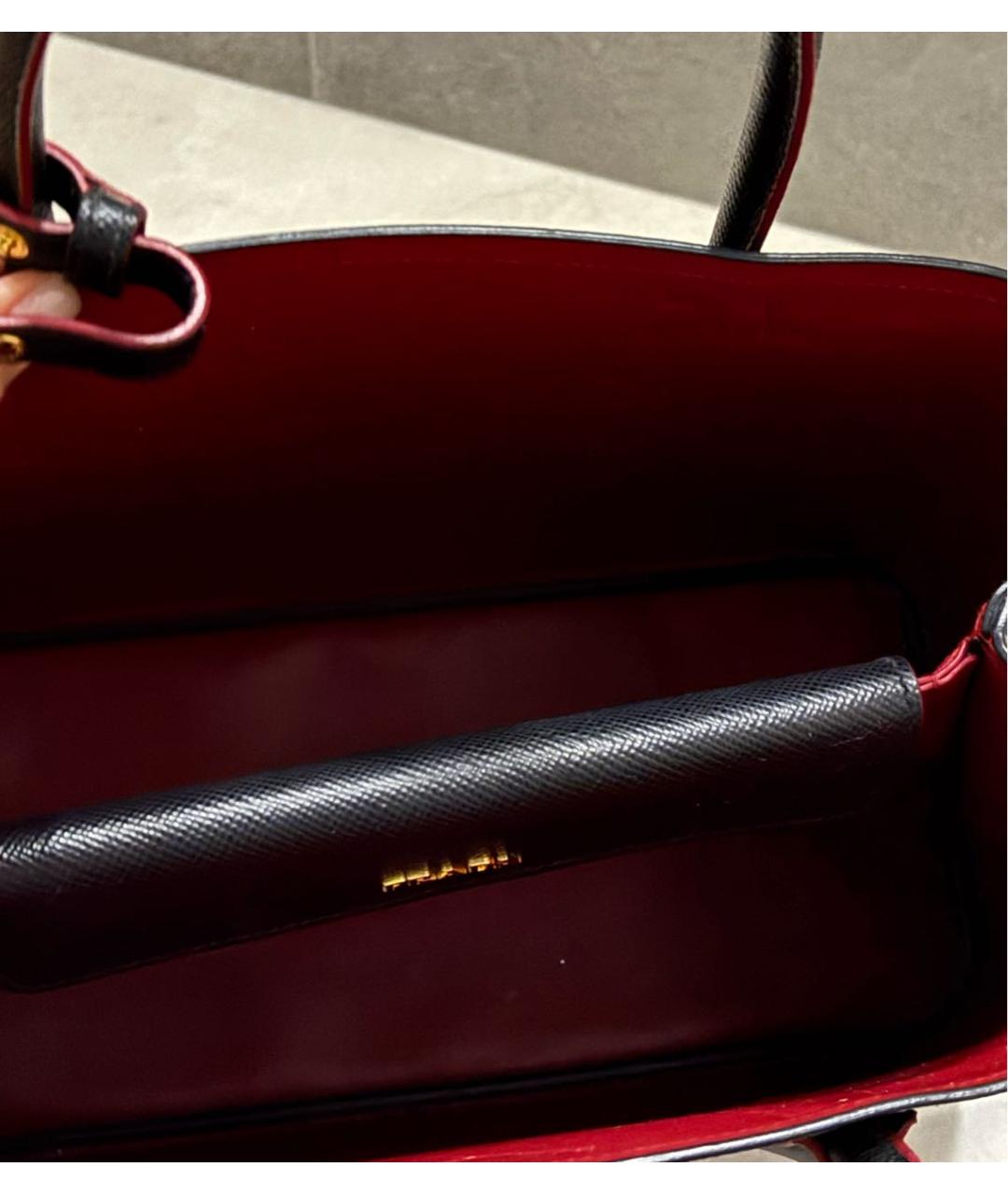 PRADA Черная кожаная сумка тоут, фото 4