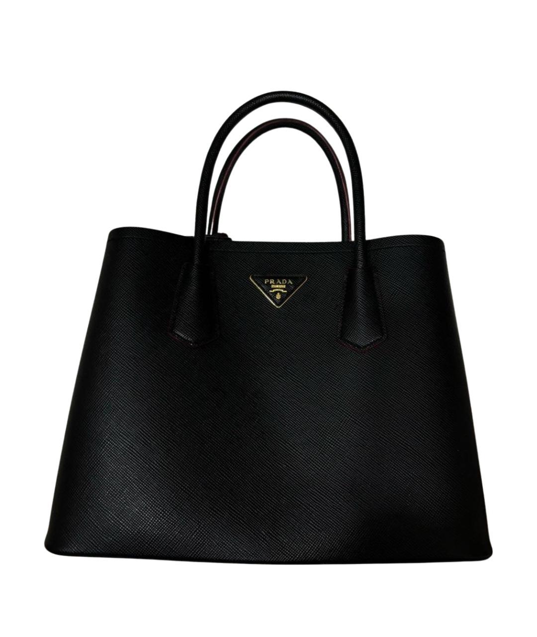 PRADA Черная кожаная сумка тоут, фото 1