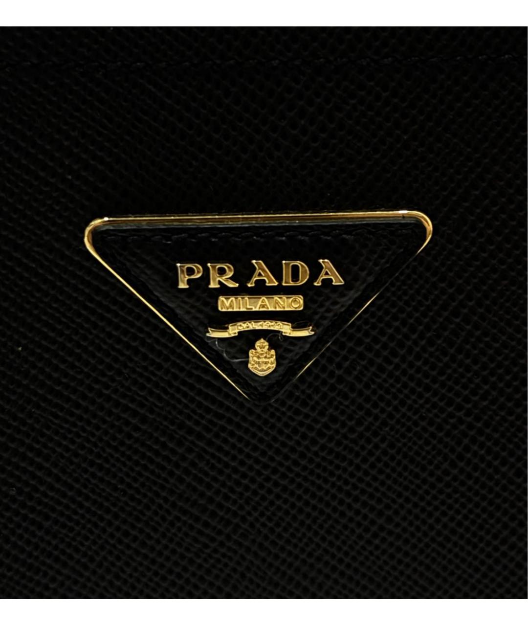 PRADA Черная кожаная сумка тоут, фото 6