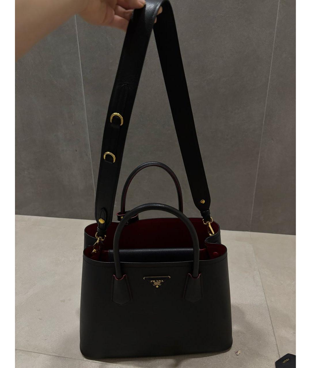 PRADA Черная кожаная сумка тоут, фото 5