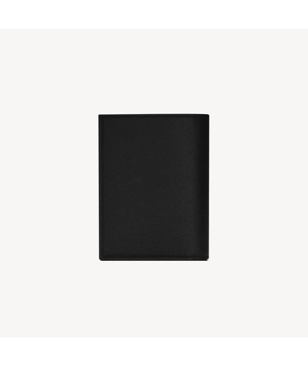 SAINT LAURENT Черный кожаный кошелек, фото 2