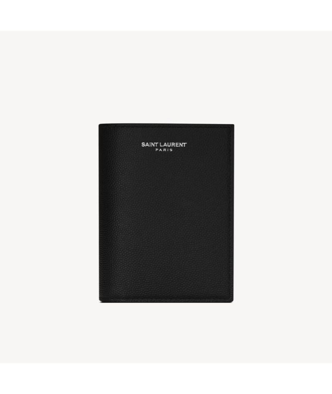 SAINT LAURENT Черный кожаный кошелек, фото 4