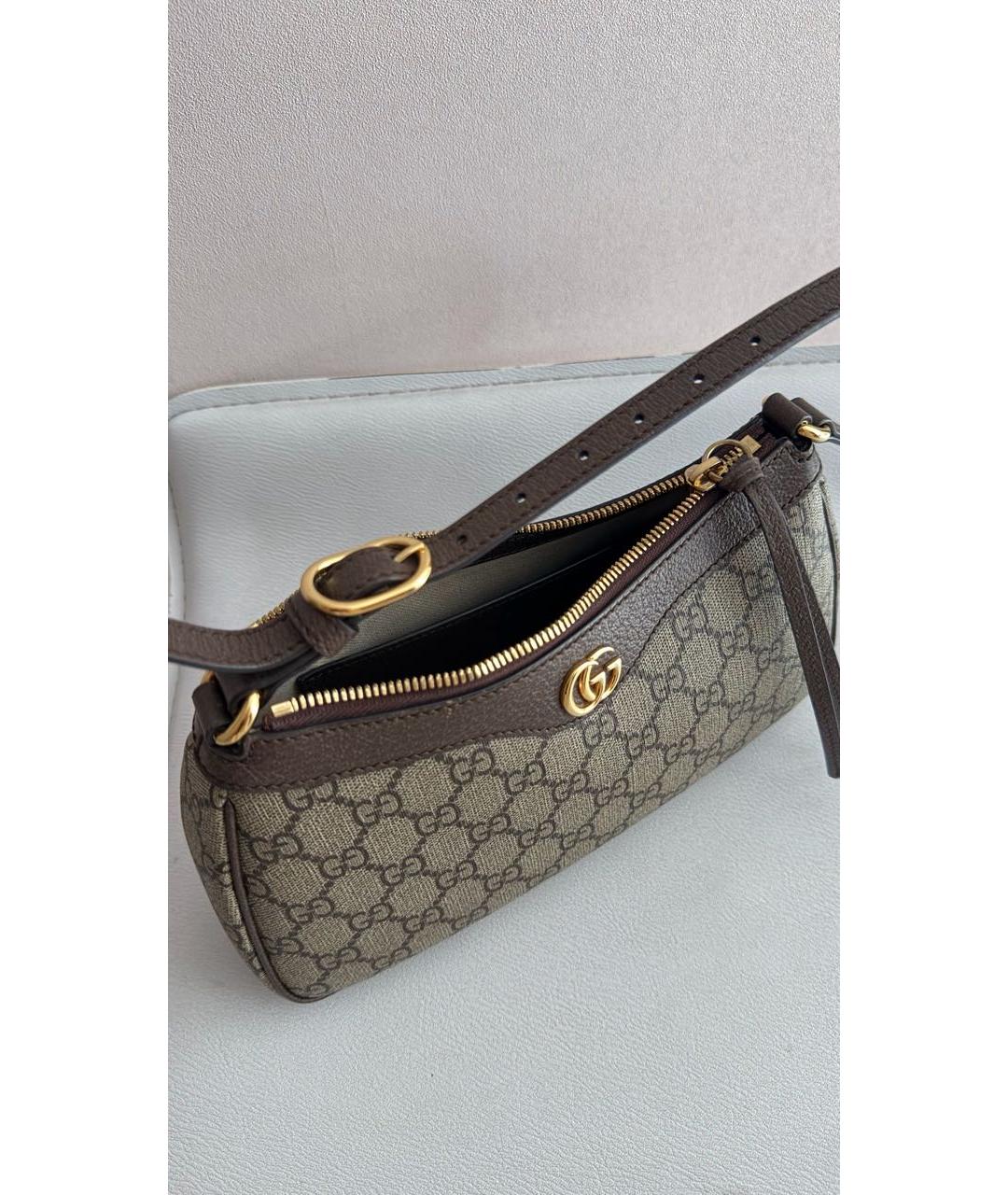 GUCCI Коричневая кожаная сумка с короткими ручками, фото 4