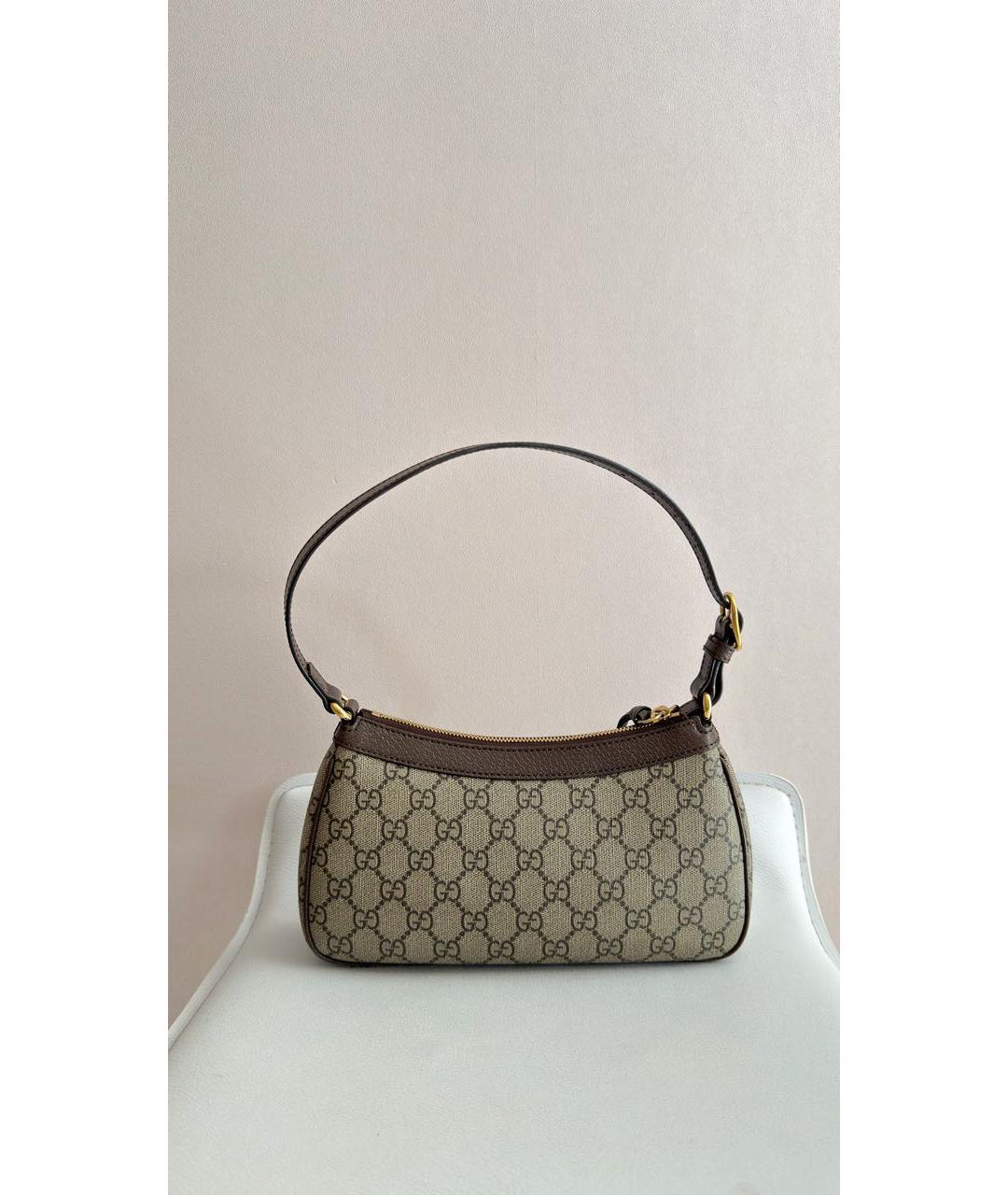 GUCCI Коричневая кожаная сумка с короткими ручками, фото 2