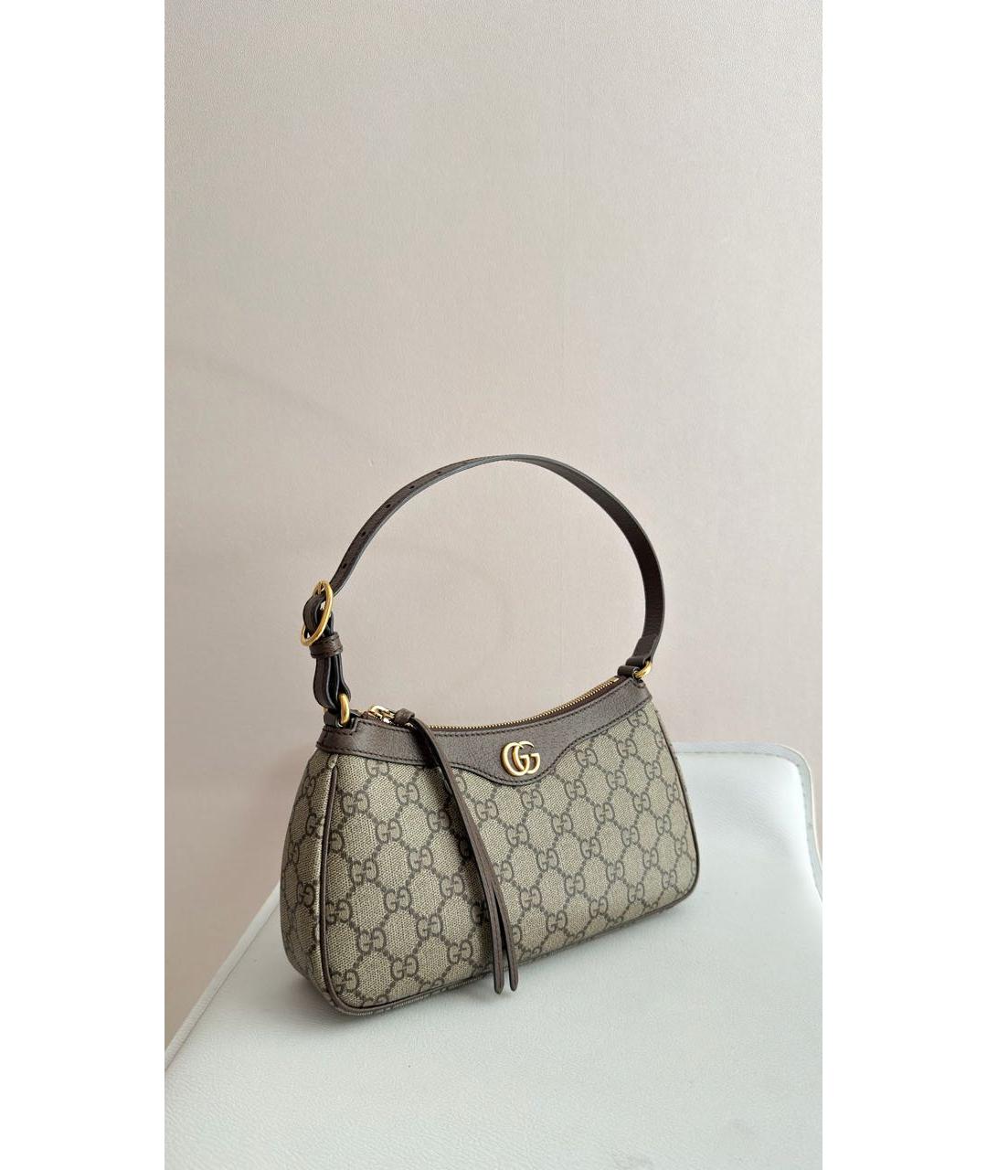 GUCCI Коричневая кожаная сумка с короткими ручками, фото 3